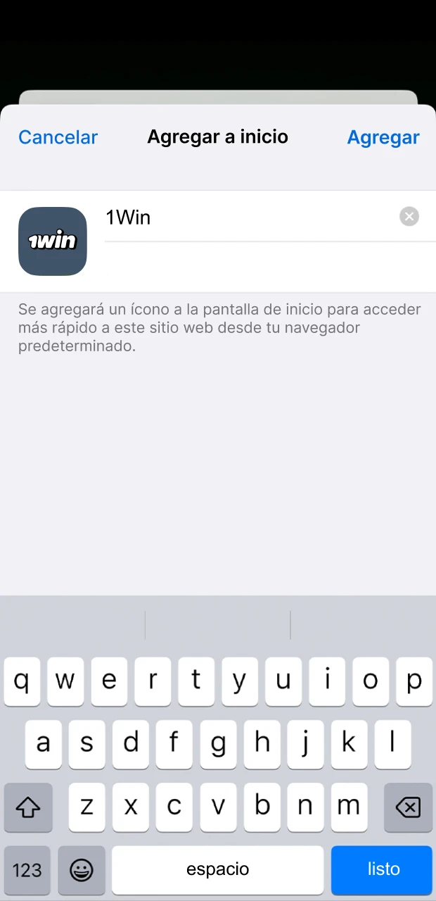 Abre el archivo APK de 1Win descargado.