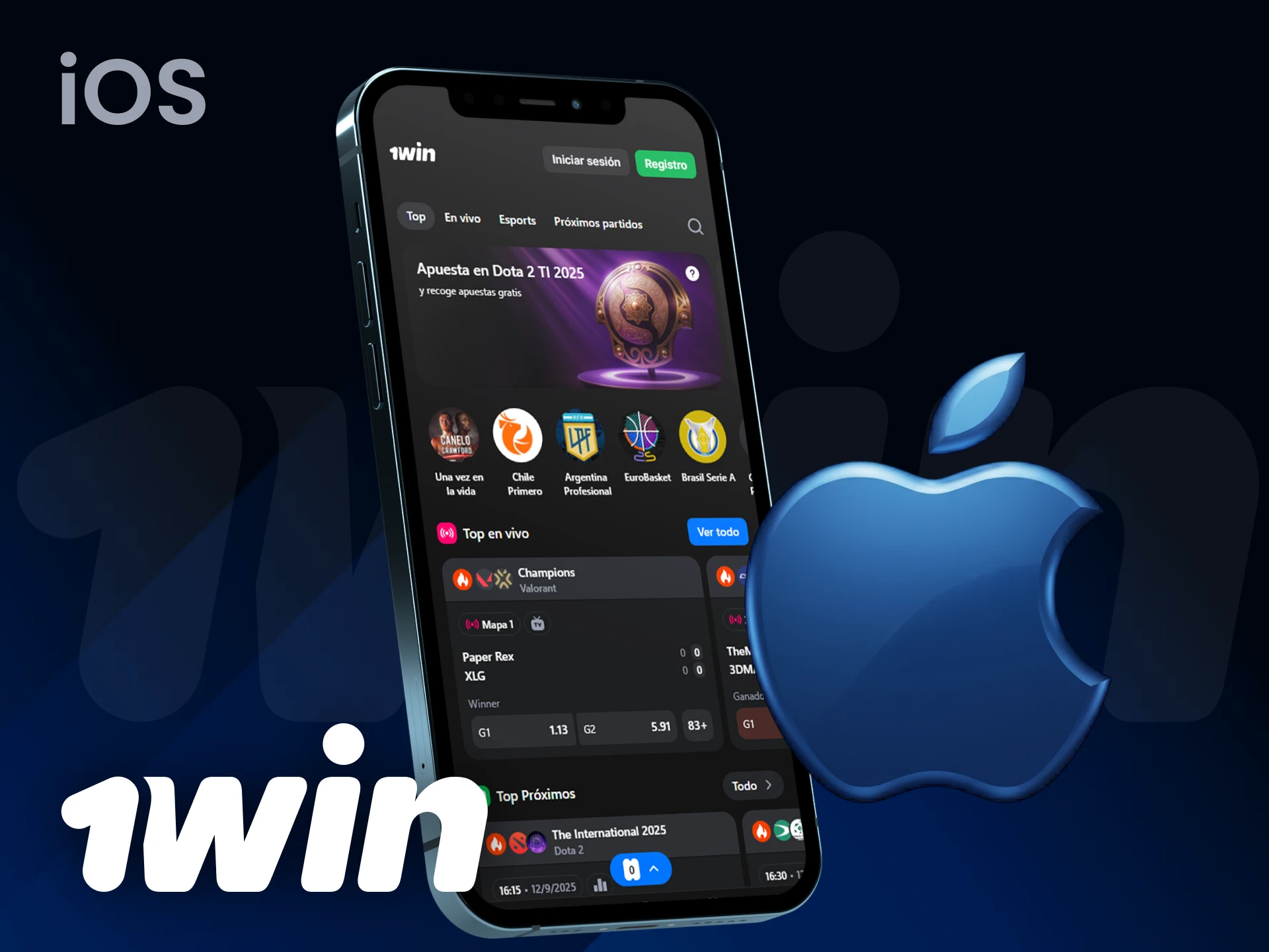 1Win app es compatible con dispositivos iOS.