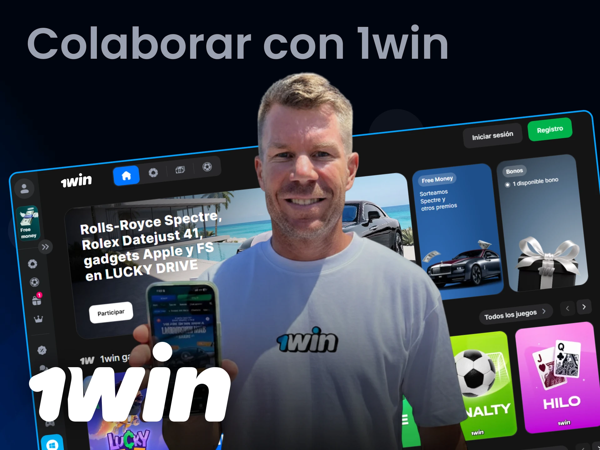 Entérate de los beneficios de colaborar con 1win para David Warner.