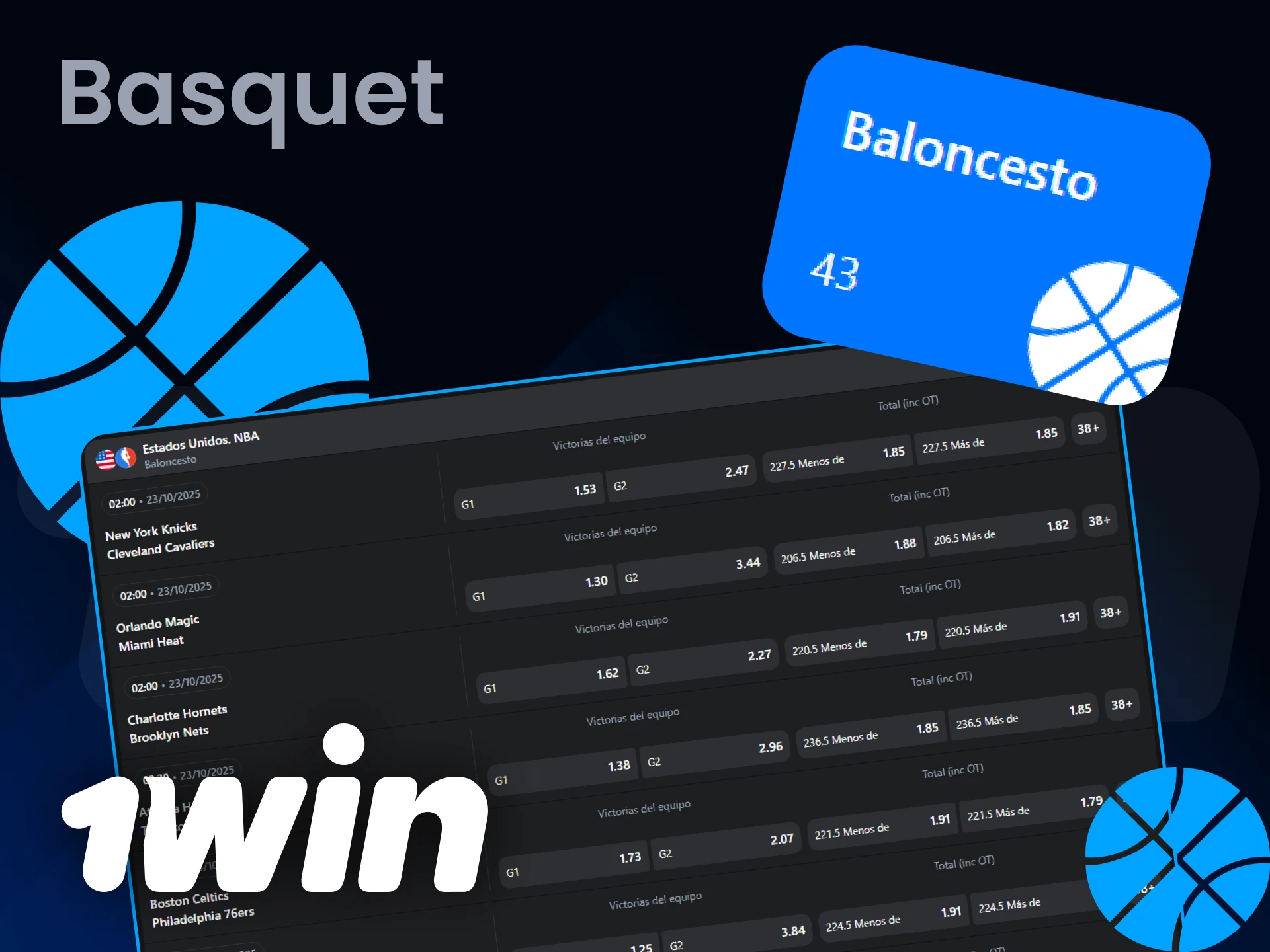 Apuesta al baloncesto en la web oficial de 1Win y gana.