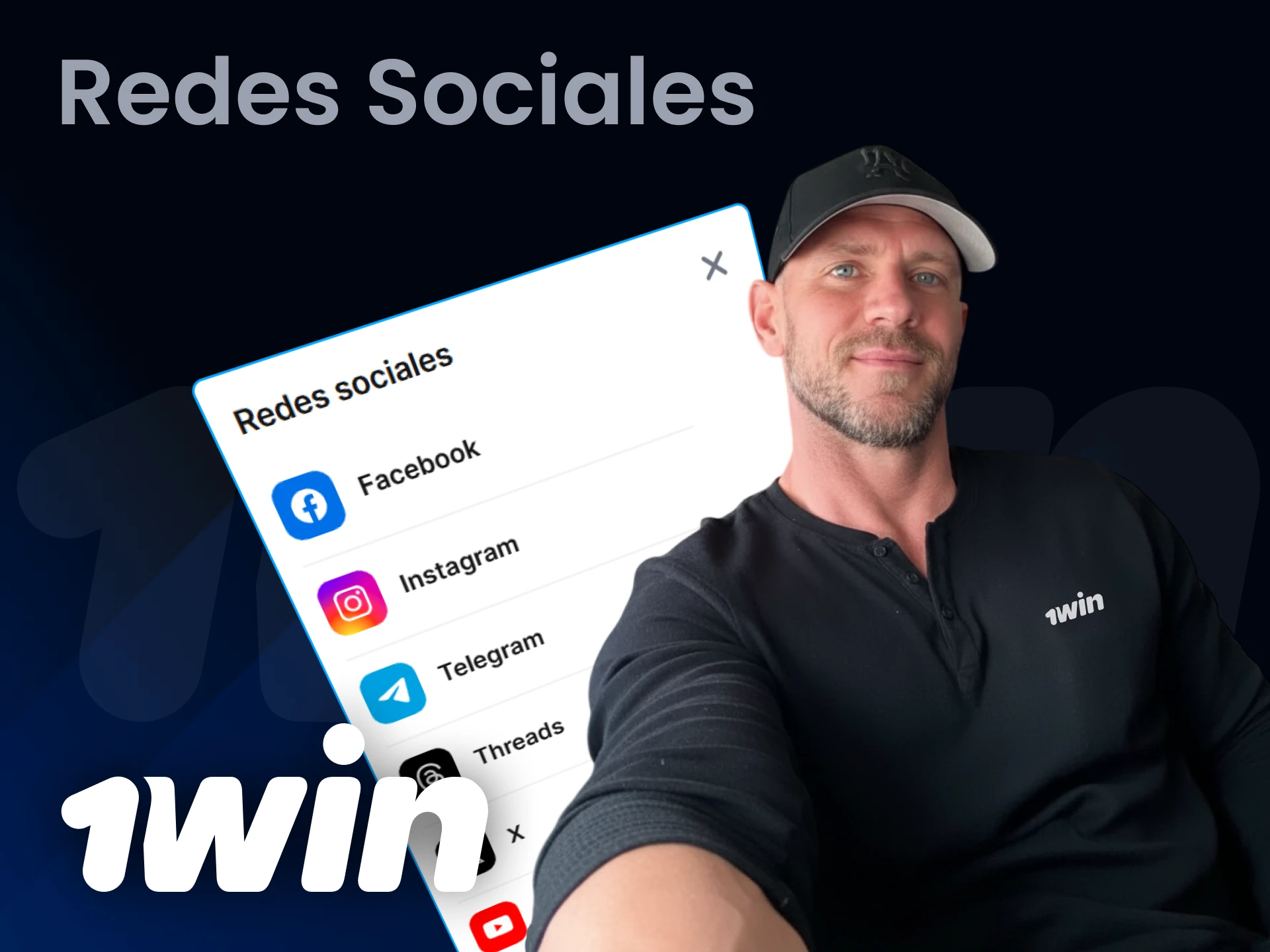 Entra a las redes sociales de Johnny Sins y busca a 1win.