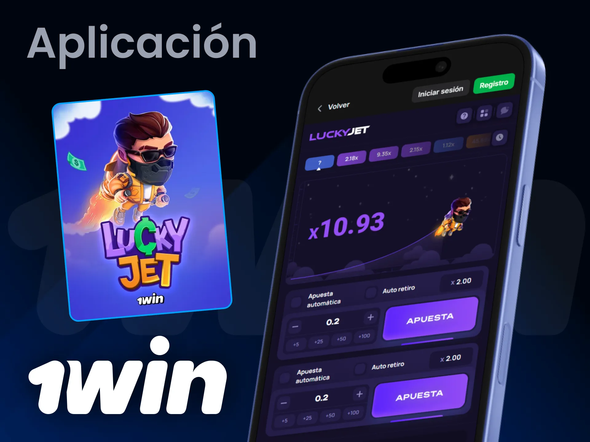 Disfruta Lucky Jet desde la aplicación móvil de 1win Chile.